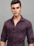 Highlander Men Burgundy Printed Slim Fit Casual Shirt - Burgundy - Image 1