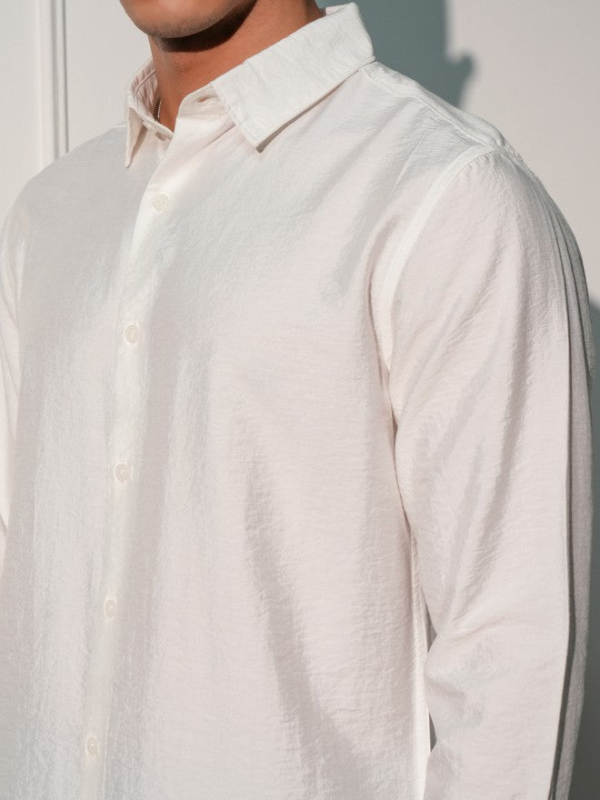 Highlander Men White Solid Slim Fit Casual Shirt - White - Image 5