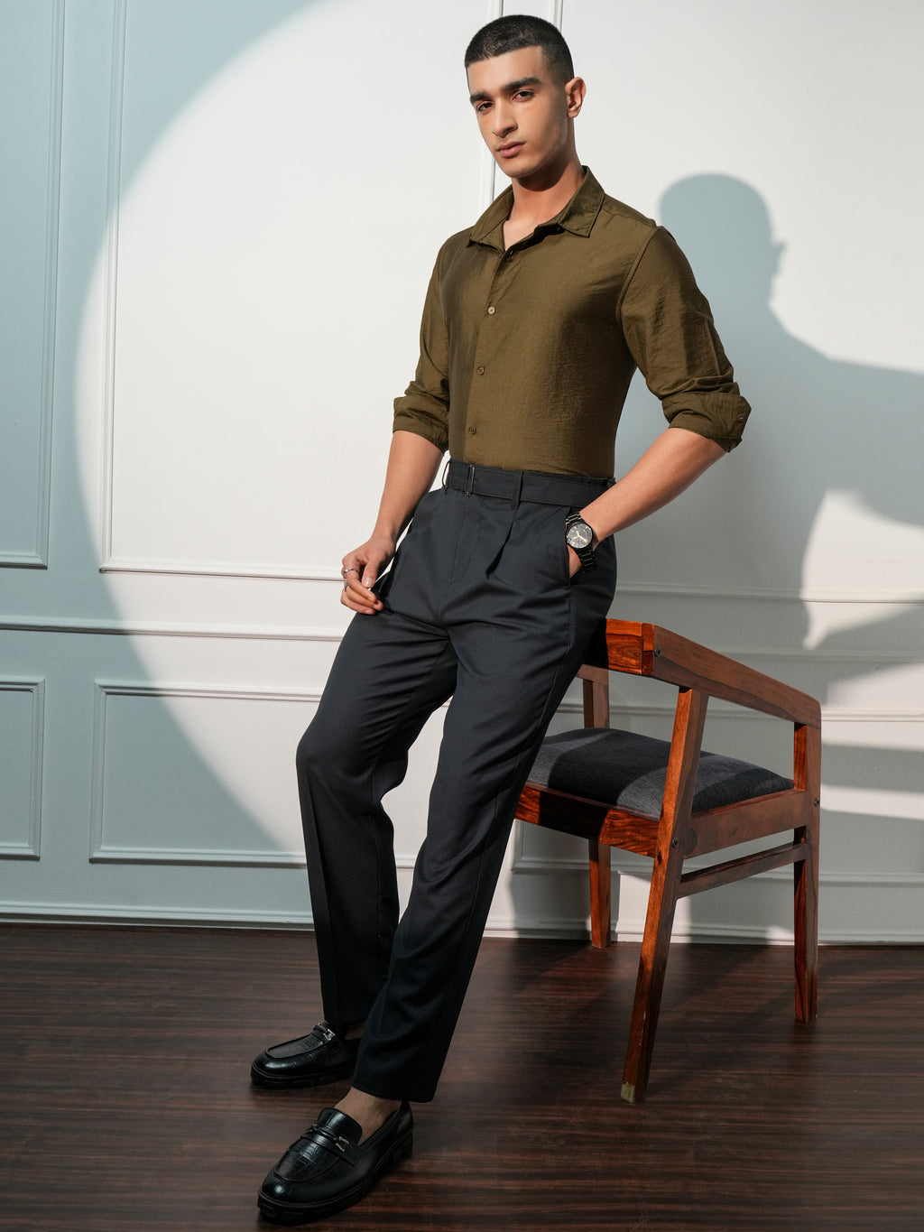 Highlander Men Brown Solid Slim Fit Casual Shirt - Brown - Image 2