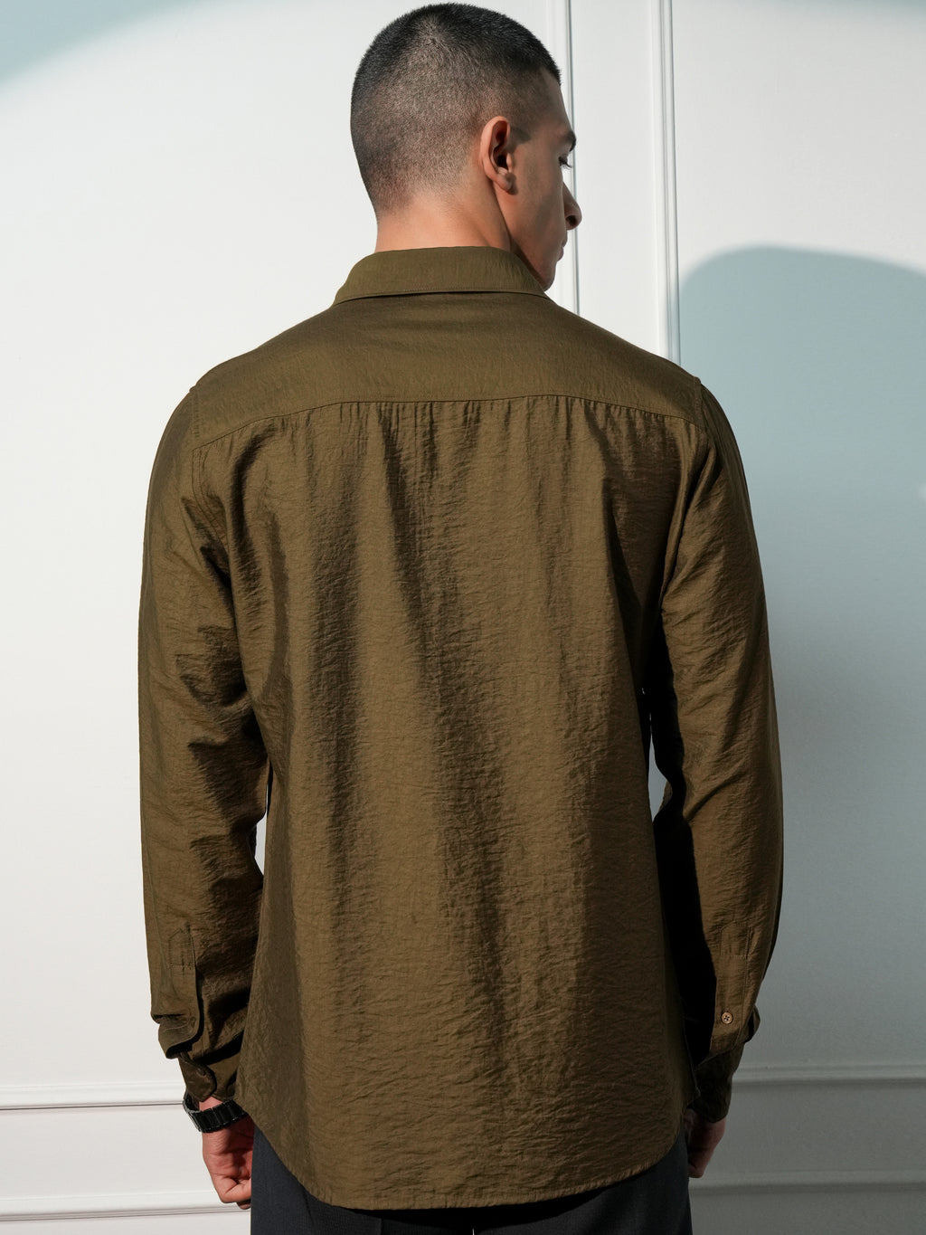 Highlander Men Brown Solid Slim Fit Casual Shirt - Brown - Image 3