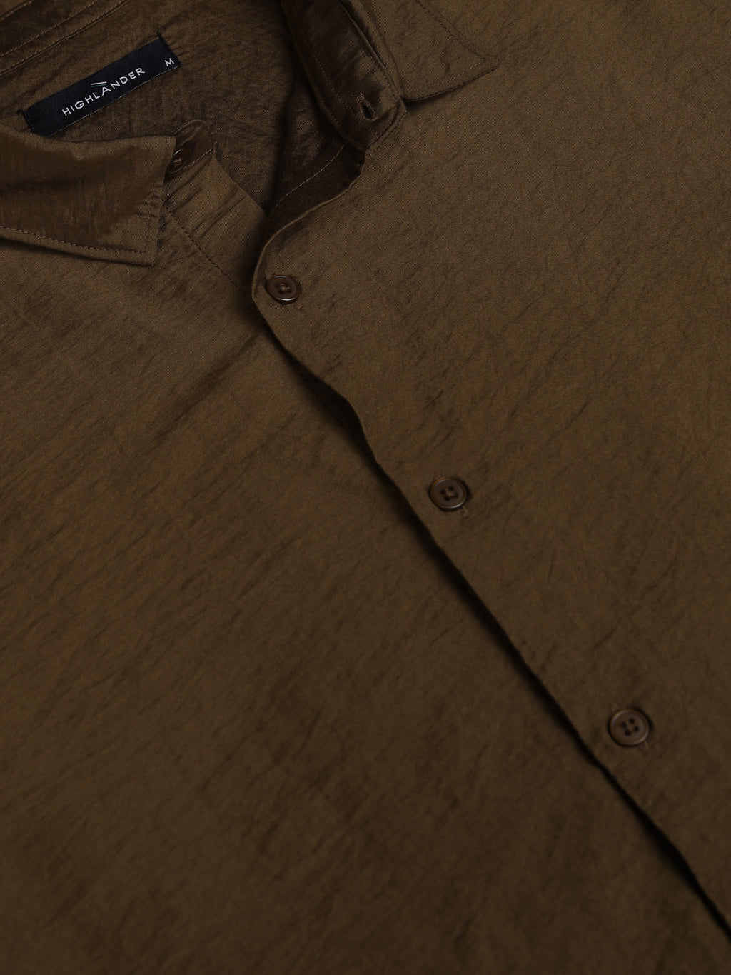 Highlander Men Brown Solid Slim Fit Casual Shirt - Brown - Image 7