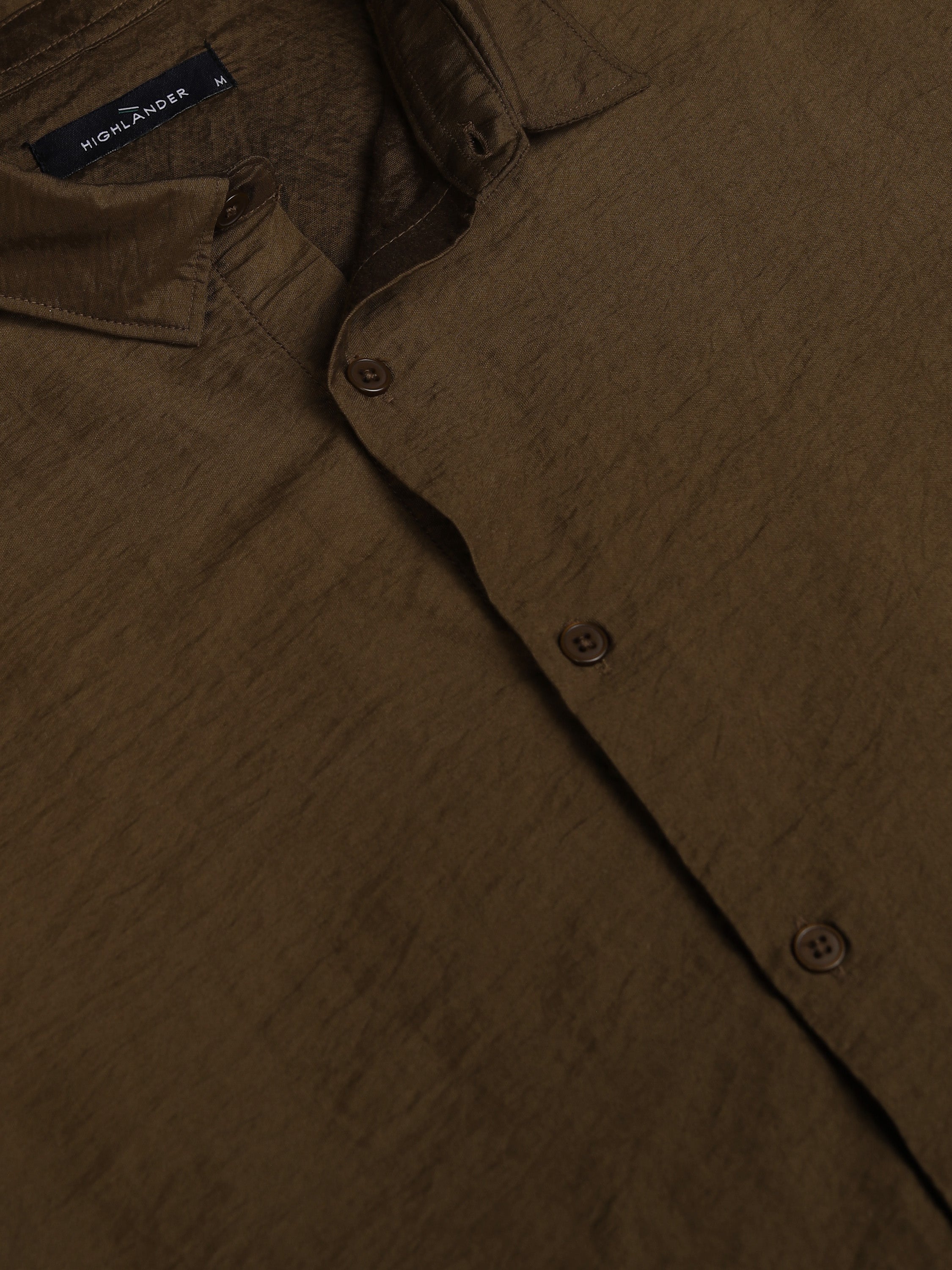 Highlander Men Brown Solid Slim Fit Casual Shirt - Brown - Image 7