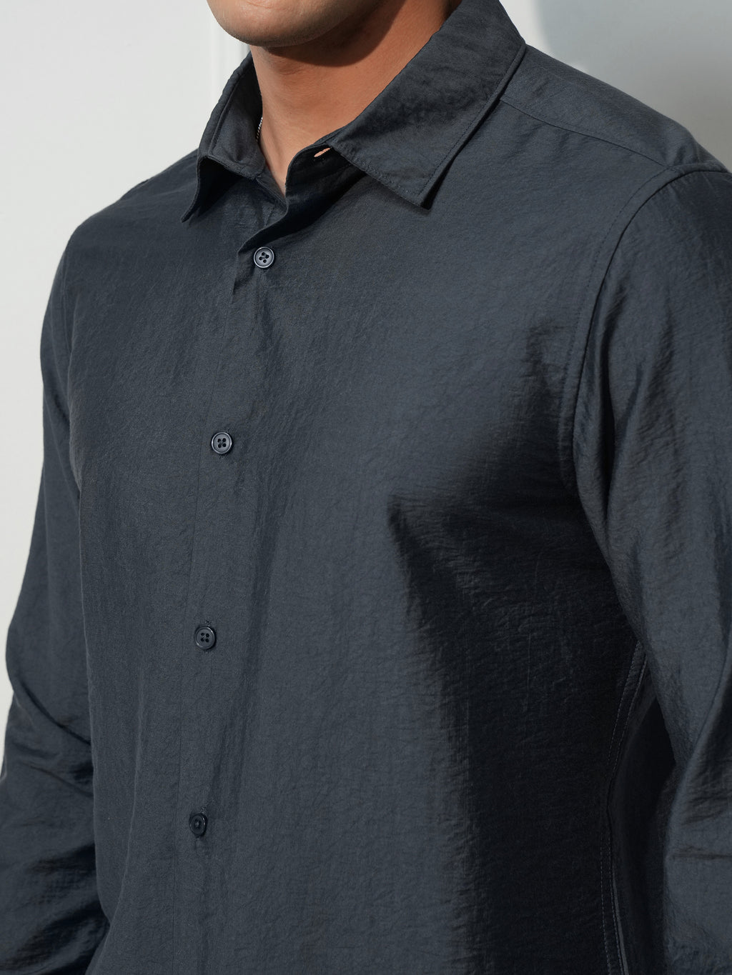 Highlander Men Blue Solid Slim Fit Casual Shirt - Blue - Image 5