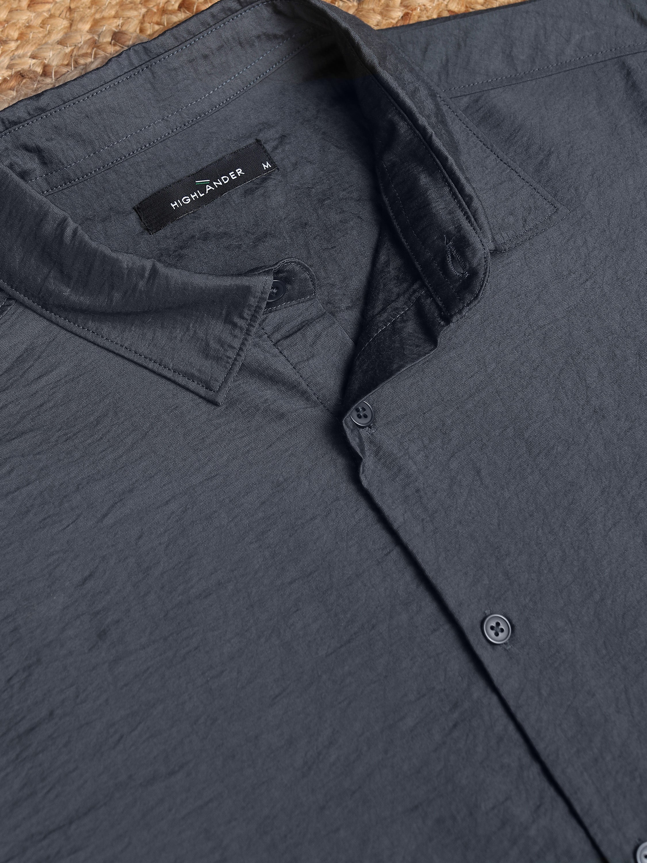 Highlander Men Blue Solid Slim Fit Casual Shirt - Blue - Image 7