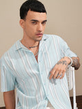 Highlander Men Blue Striped Relaxed Fit Casual Shirt - Blue - Image 1