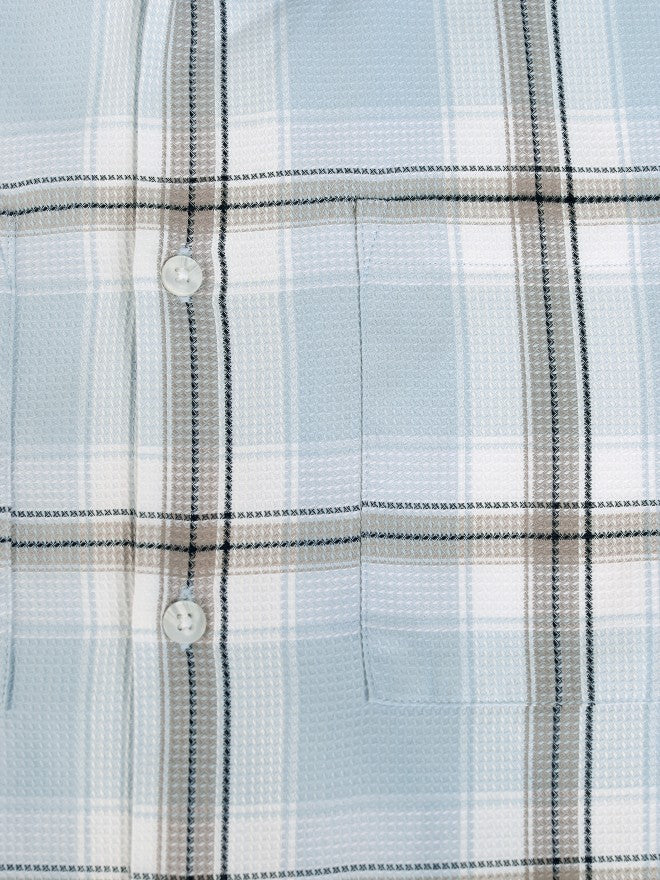 Highlander Men Blue Checked Relaxed Fit Casual Shirt - Blue - Image 7