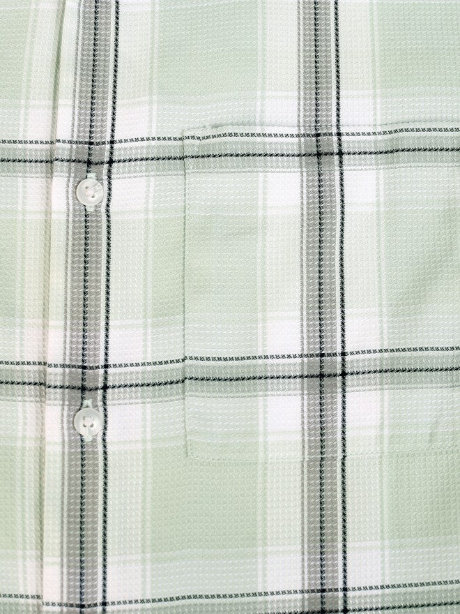 Highlander Men Green Checked Relaxed Fit Casual Shirt - Green - Image 8