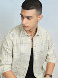 Highlader Men Beige Checked Relaxed Fit Casual Shirt - Beige - Image 1