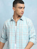 Highlader Men Blue Checked Regular Fit Casual Shirt - Blue - Image 1