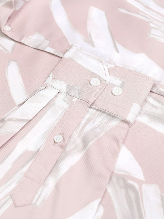 Highlander Men Pink Printed Slim Fit Casual Shirt - Pink - Image 8