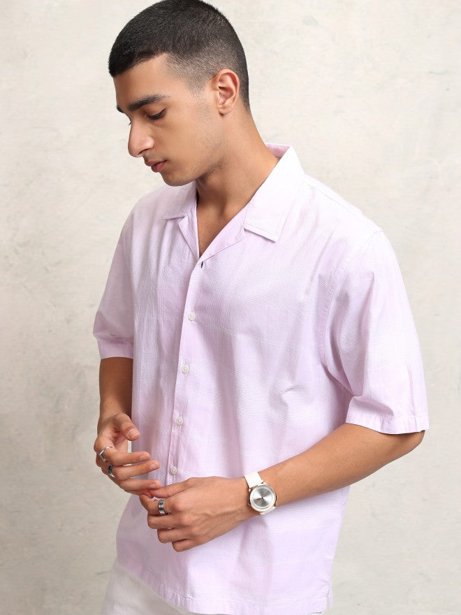 Highlander Men Pink Checked Relaxed Fit Casual Shirt - Pink - Image 4