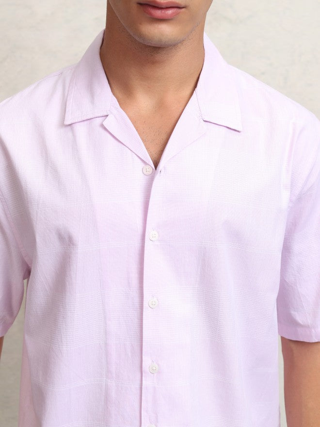 Highlander Men Pink Checked Relaxed Fit Casual Shirt - Pink - Image 5