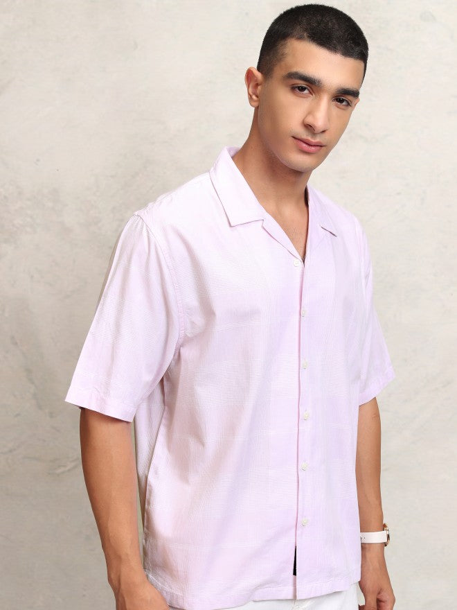 Highlander Men Pink Checked Relaxed Fit Casual Shirt - Pink - Image 6