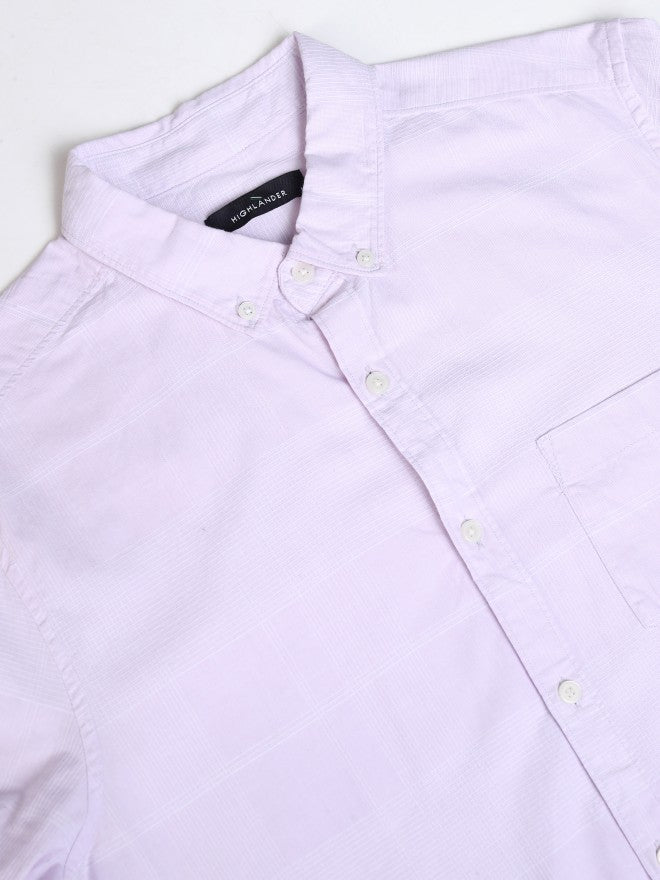 Highlander Men Pink Striped Regular Fit Casual Shirt - Pink - Image 8