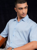 Highlander Men Blue Solid Relaxed Fit Casual Shirt - Blue - Image 1