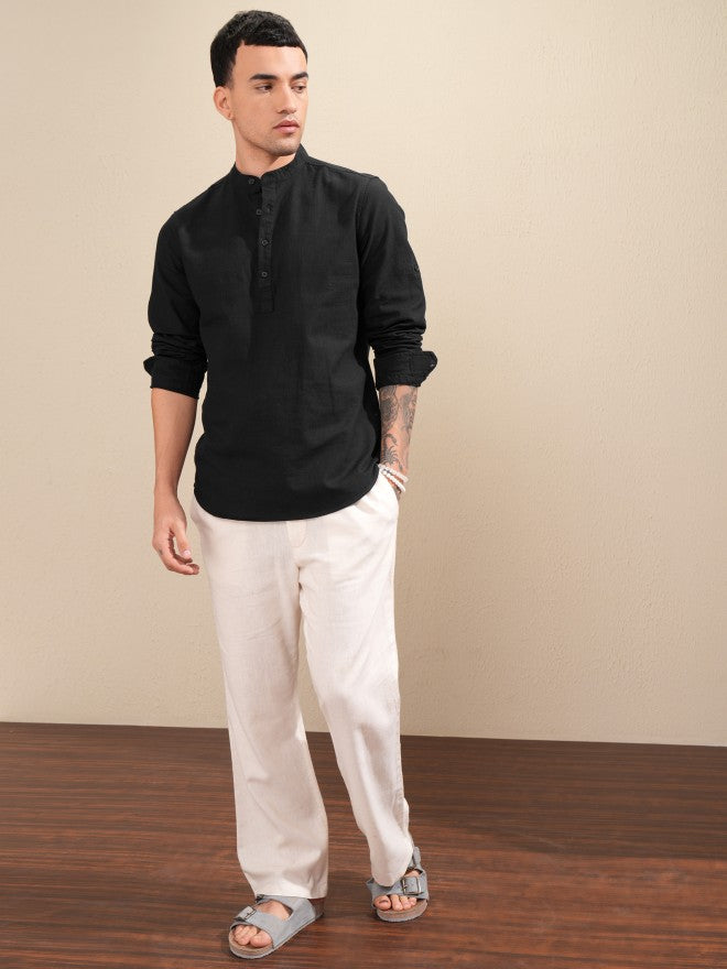 Highlander Men Navy Blue Solid Regular Fit Casual Shirt - Navy Blue - Image 2