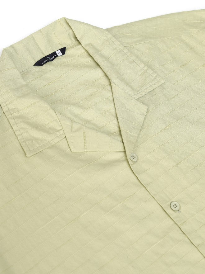 Highlander Green Textured Relaxed Fit Casual Shirt - Green - Image 7