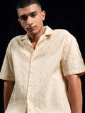Highlander Men Cream Solid Relaxed Fit Casual Shirt - Cream - Image 1
