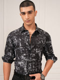 Highlander Men Black Printed Relaxed Fit Casual Shirt - Black - Image 1