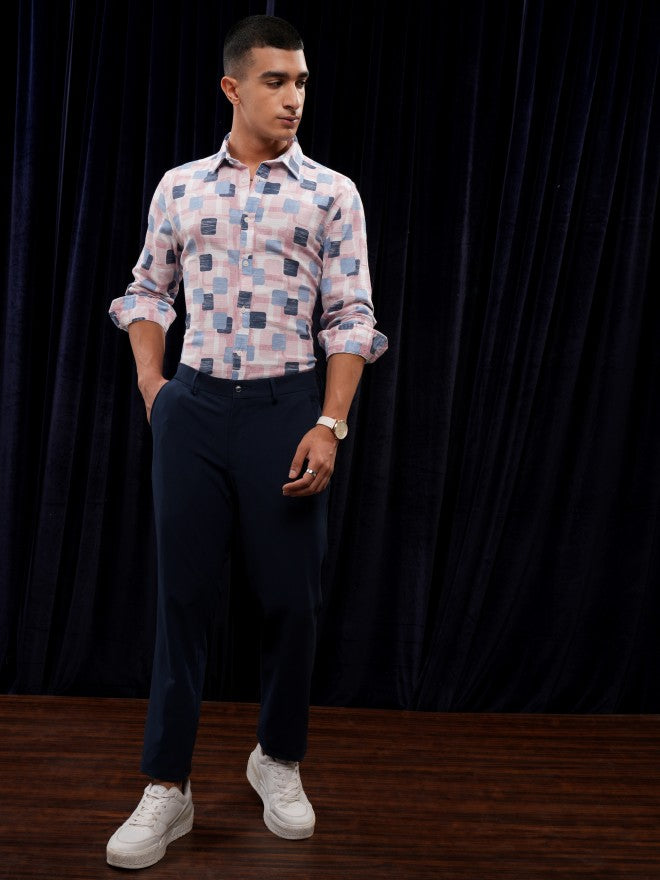 Highlander Men Pink Printed Regular Fit Casual Shirt - Pink - Image 2