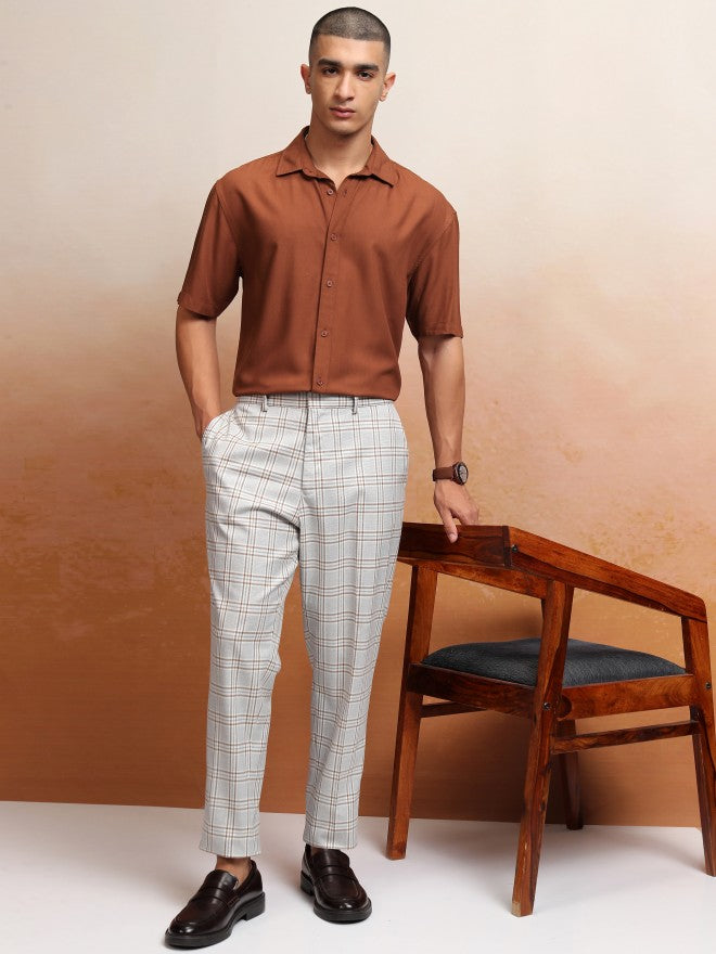 Highlander Men Terracotta Textured Relaxed Fit Casual Shirt - Terracotta - Image 2