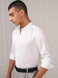Highlander Men White Solid Slim Fit Casual Shirt - White - Image 1