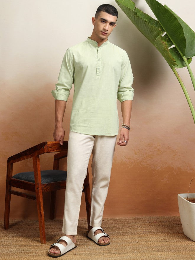 Highlander Men Green Solid Regular Fit Casual Shirt - Green - Image 2