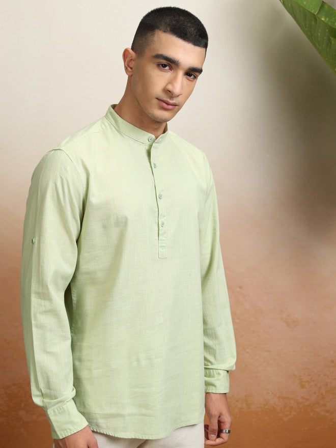 Highlander Men Green Solid Regular Fit Casual Shirt - Green - Image 6