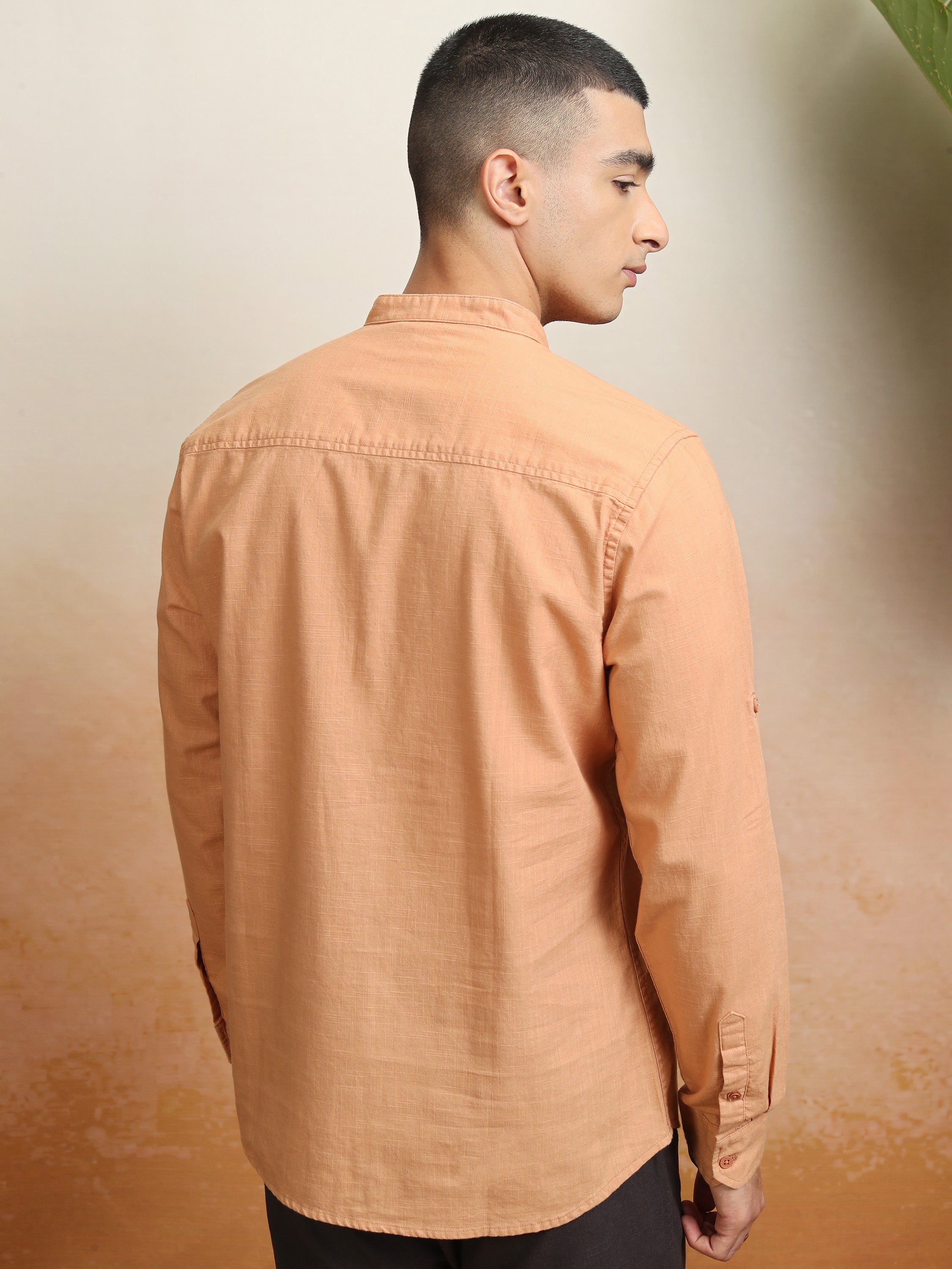 Highlander Men Rust Solid Regular Fit Casual Shirt - Rust - Image 3