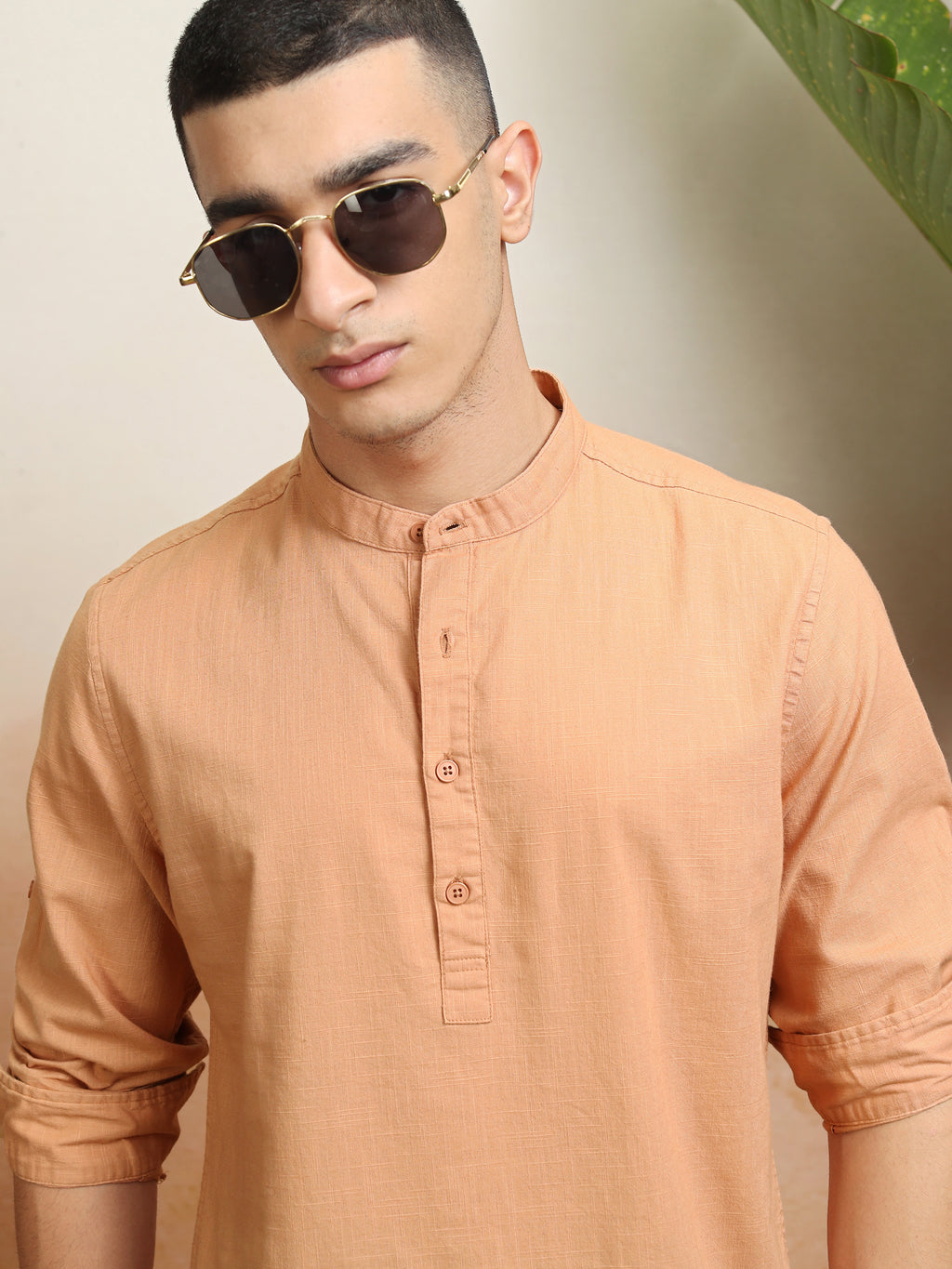 Highlander Men Rust Solid Regular Fit Casual Shirt - Rust - Image 4