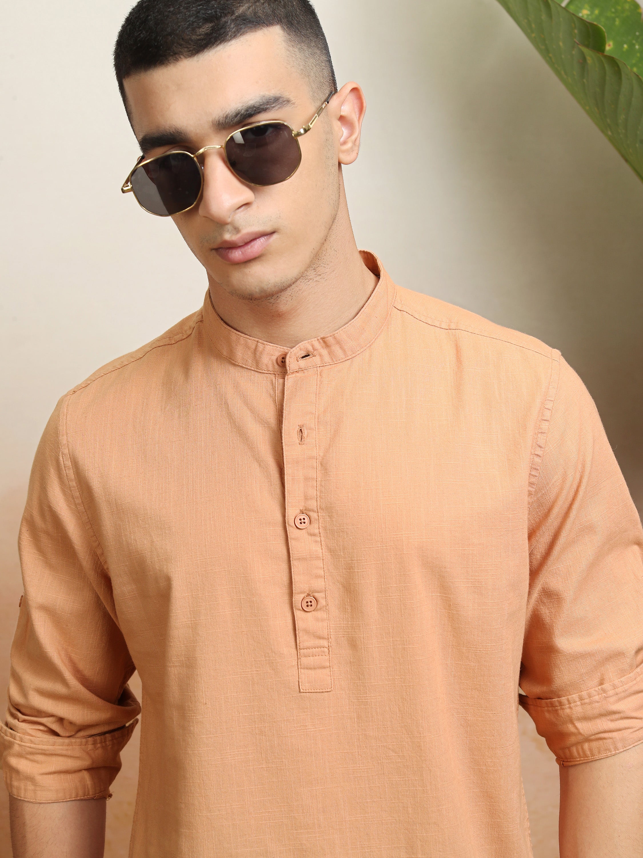 Highlander Men Rust Solid Regular Fit Casual Shirt - Rust - Image 4