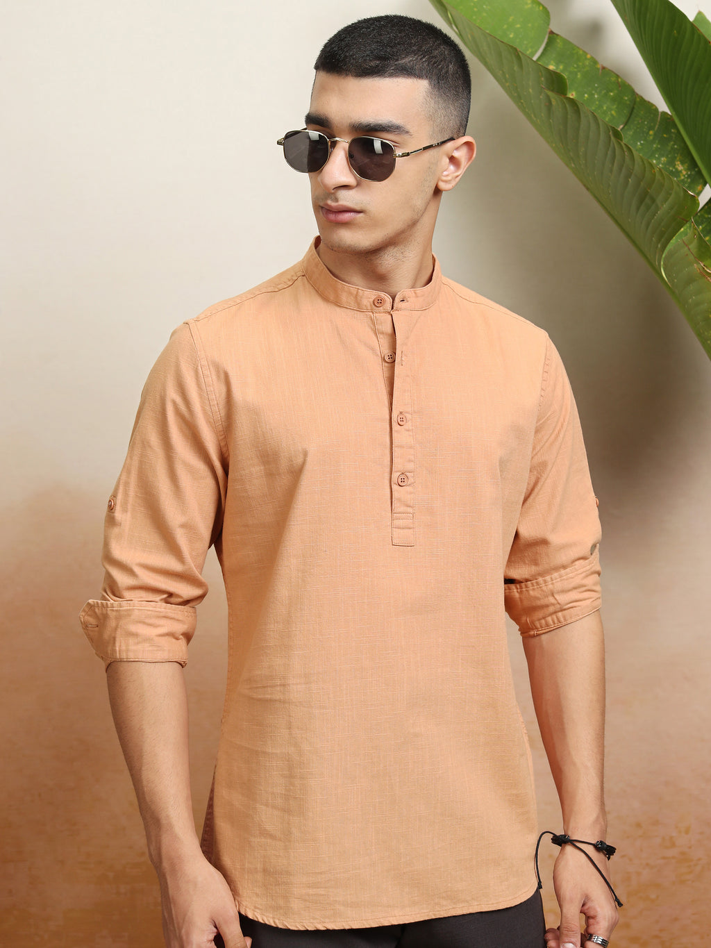 Highlander Men Rust Solid Regular Fit Casual Shirt - Rust - Image 7