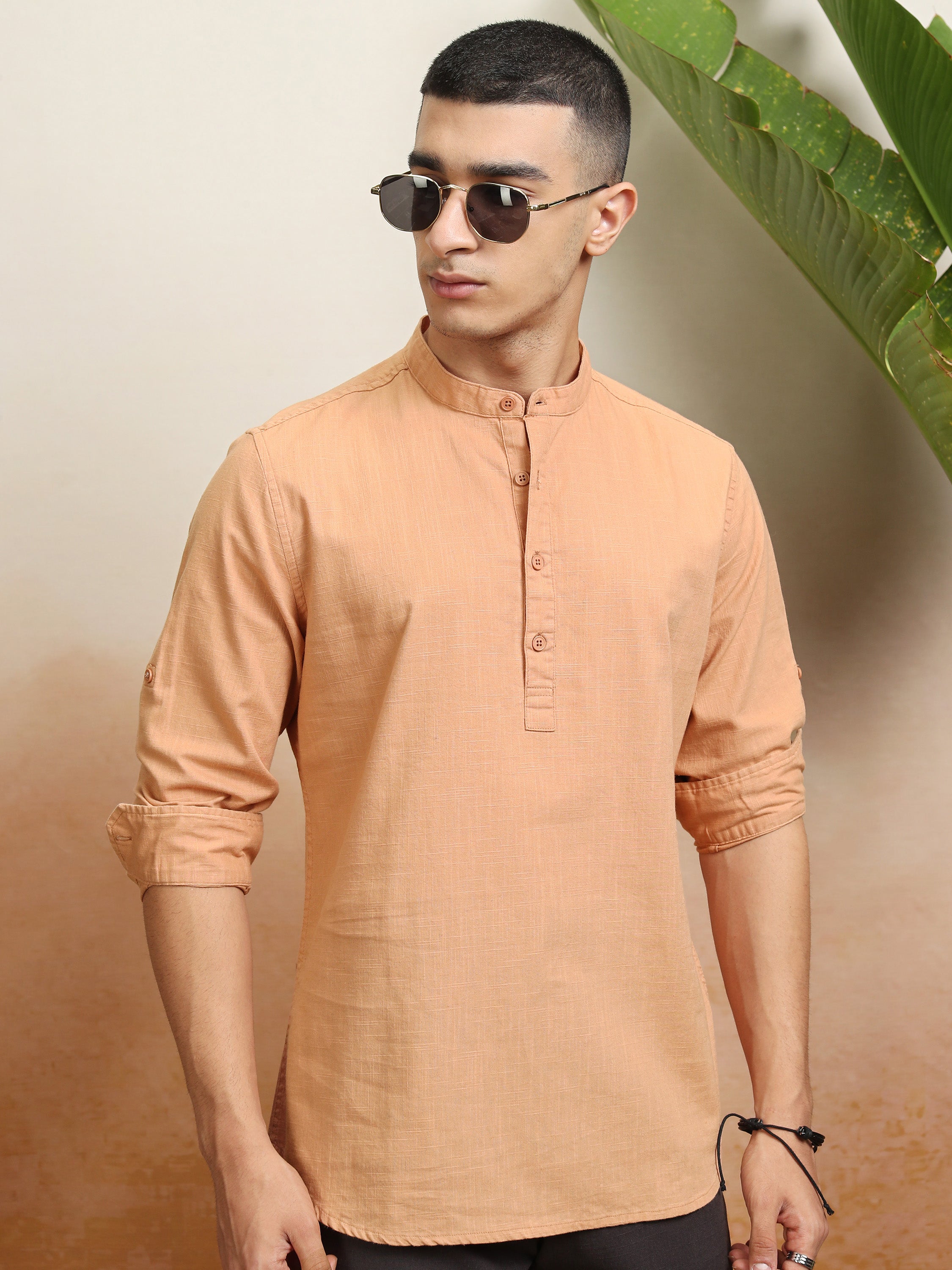 Highlander Men Rust Solid Regular Fit Casual Shirt - Rust - Image 7