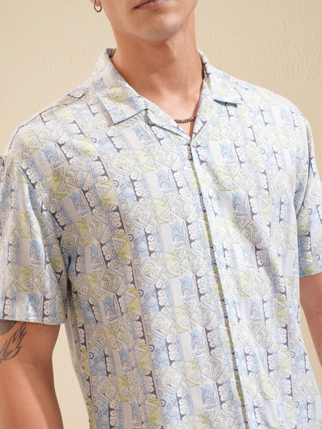 Highlander Men Green Printed Relaxed Fit Casual Shirt - Green - Image 5