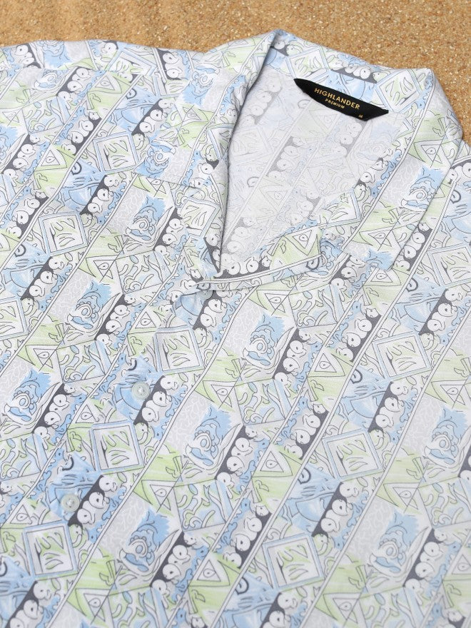 Highlander Men Green Printed Relaxed Fit Casual Shirt - Green - Image 7