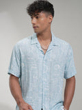Highlander Men Blue Printed Relaxed Fit Casual Shirt - Blue - Image 1