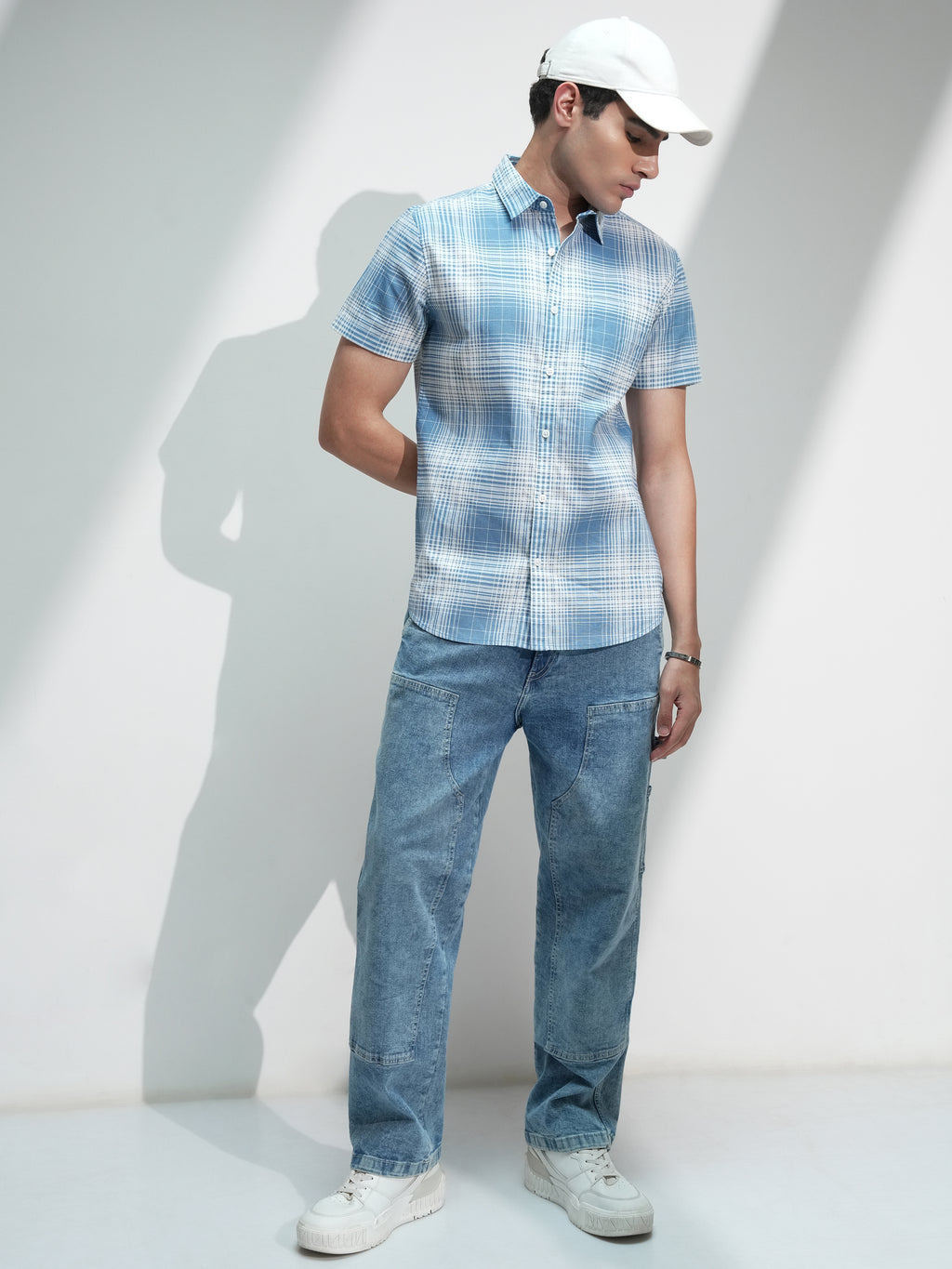Highlander Men Blue Checked Regular Fit Casual Shirt - Blue - Image 2