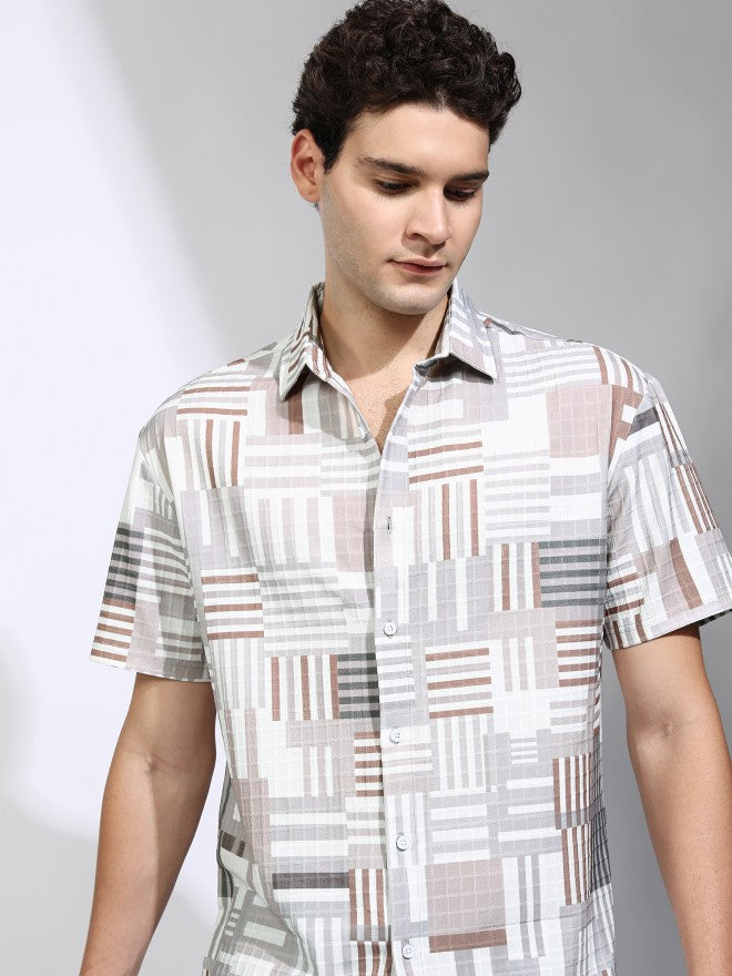 Highlander Men Multicolour Printed Relaxed Fit Casual Shirt - Multi - Image 1