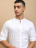 Highlander Men White Striped Regular Fit Casual Shirt - White - Image 1