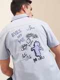 Highlander Men Blue Printed Relaxed Fit Casual Shirt - Blue - Image 1