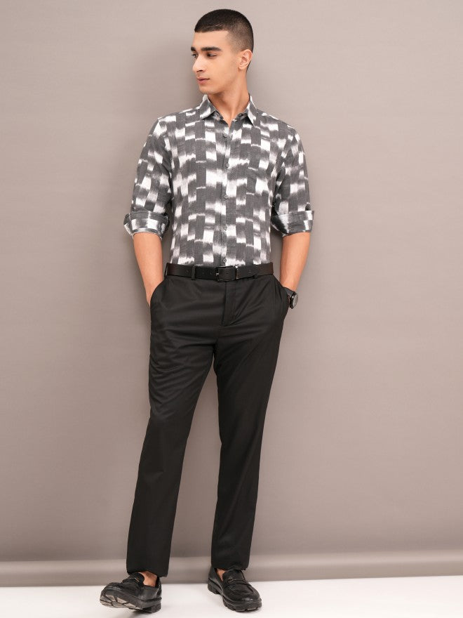 Highlander Men Grey Printed Relaxed Fit Casual Shirt - Grey - Image 2