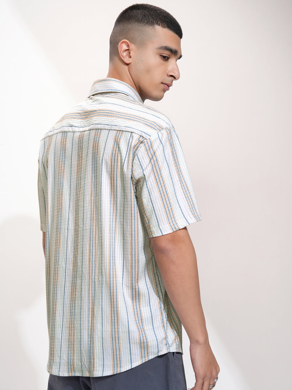 Highlander Men Multi Striped Relaxed Fit Casual Shirt - Multi - Image 3