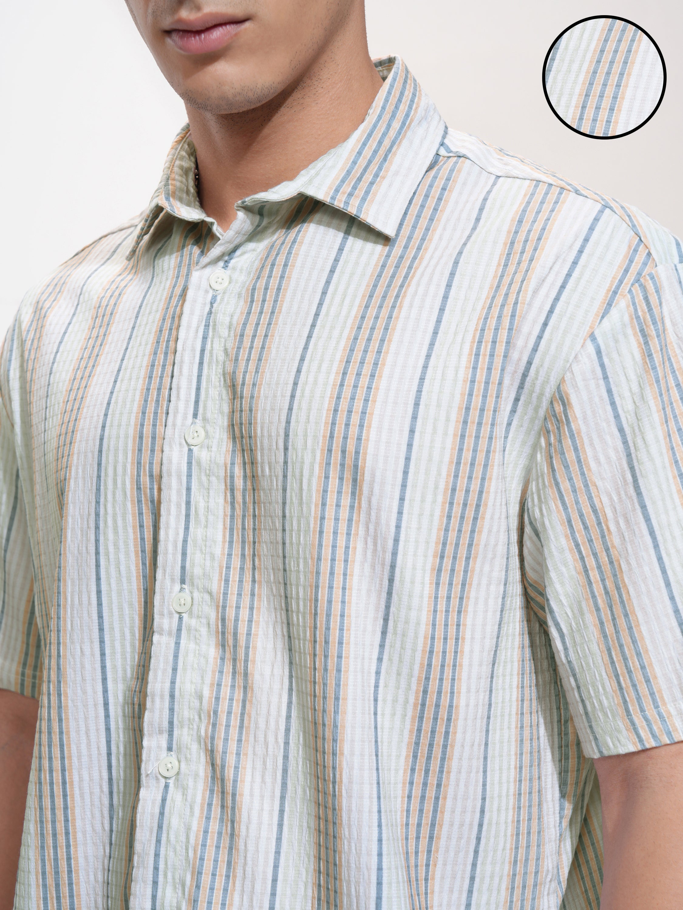 Highlander Men Multi Striped Relaxed Fit Casual Shirt - Multi - Image 5