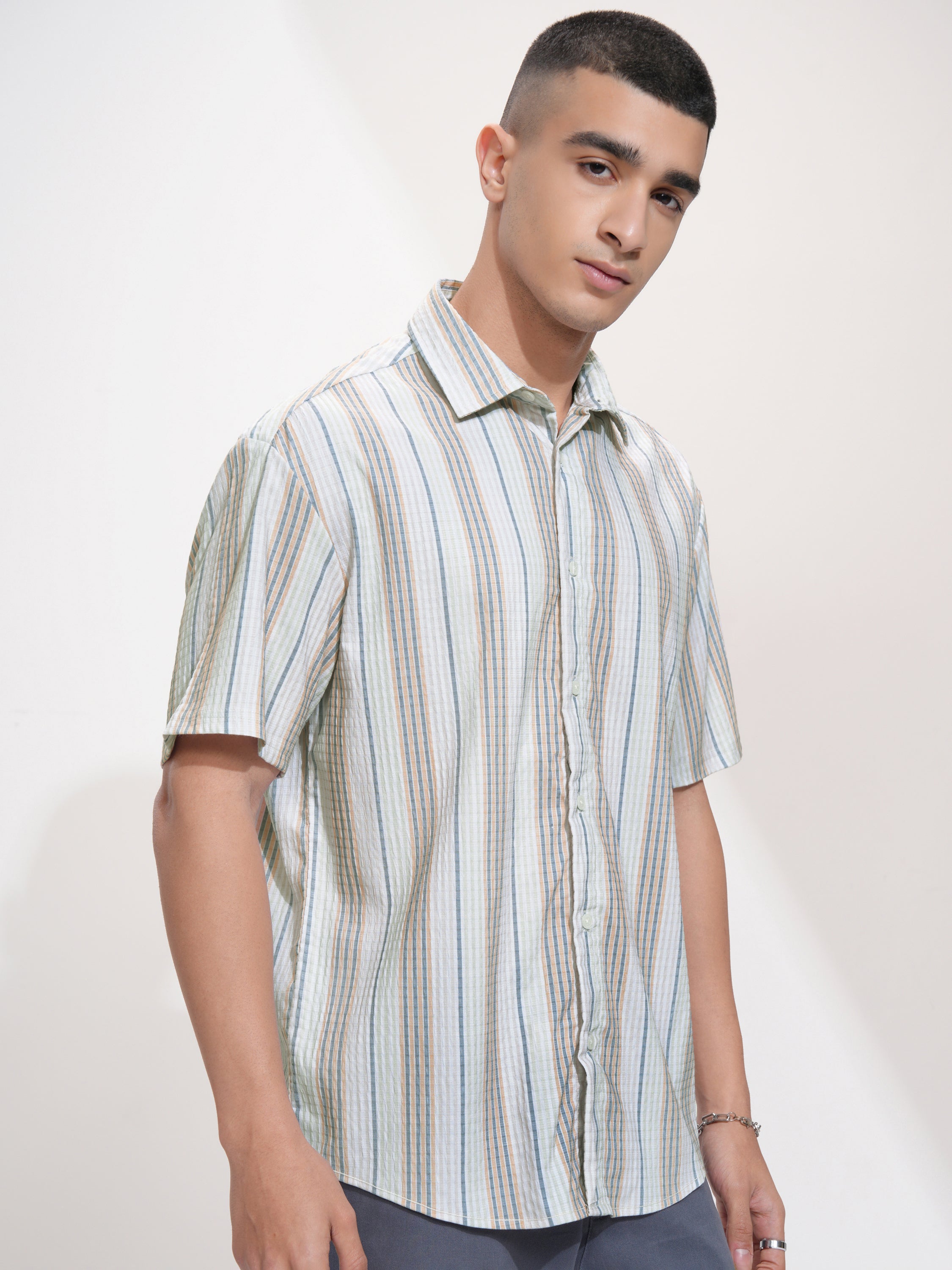Highlander Men Multi Striped Relaxed Fit Casual Shirt - Multi - Image 6