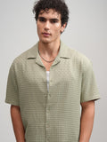 Highlander Men Green Self Design Relaxed Fit Casual Shirt - Green - Image 1