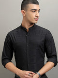 Highlander Men Black Striped Regular Fit Casual Shirt - Black - Image 1