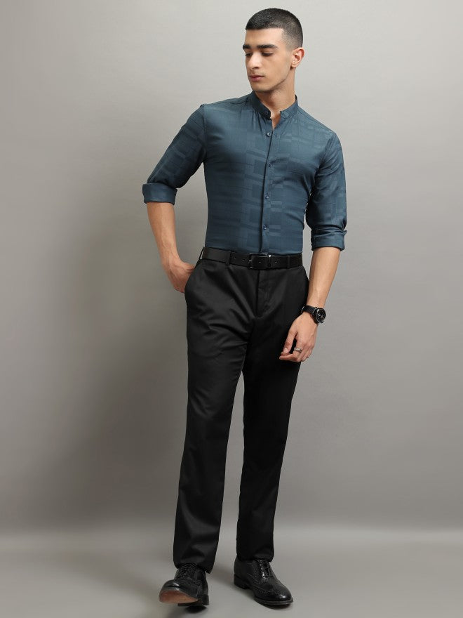 Highlander Men Teal Printed Regular Fit Casual Shirt - Teal - Image 2