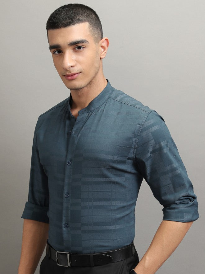 Highlander Men Teal Printed Regular Fit Casual Shirt - Teal - Image 4