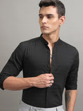 Highlander Men Black Striped Regular Fit Casual Shirt - Black - Image 1