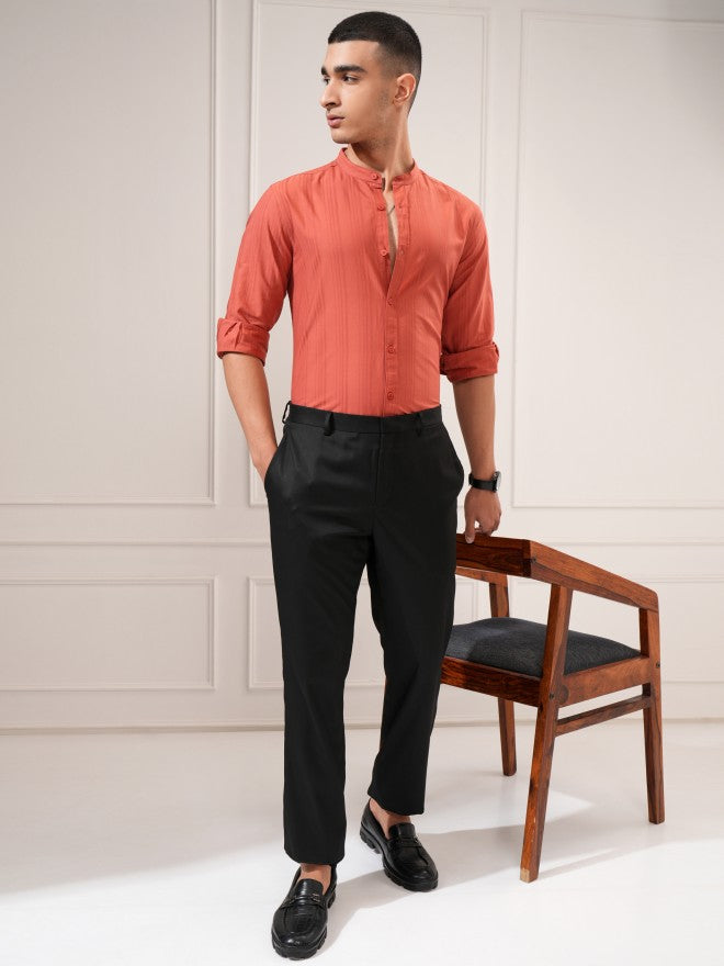 Highlander Men Rust Solid Regular Fit Casual Shirt - Rust - Image 2